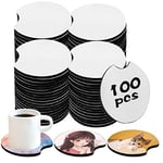 Lot de 100 Dessous de Verre Vierges pour Voiture - Ouverture Circulaire de 7 cm - pour Sublimation Thermique, Bricolage, Loisirs créatifs, Dessous de Verre de Voiture.