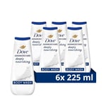 Dove Advanced Care Deeply Nourishing Body Wash Body Cleanser shower gel with skin-natural nutrients for instantly lotion-soft skin 6x 225 ml