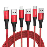 ANMIEL USB C Cable [3-Pack/3M +2M +1M ] 3.1A USB C Fast charging cable, USB Type C Charger Cable Nylon Braided Data Cable QC 3.0 Sync Cord for Samsung Galaxy S20 S10 S9 Note10 9,Huawei,Google etc