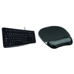 Logitech Keyboard K120 for Business - UK layout and Gel Mouse Pad Bundle