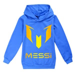 Messi Hoodie Fotboll Superstar Flickor Kläder Barn Mode Pojkar Messi Hoodie Mörkblå Mörkblå Dark blue 160 cm