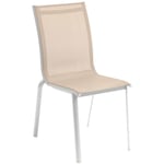 Hesperide - Chaise de jardin empilable Axant lin & blanc en aluminium traité époxy - Hespéride