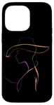 Coque pour iPhone 14 Pro Max Silhouette colorée femme dans un chapeau