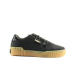 Puma Cali Black Nubuck Leather Womens Lace Up Trainers 369161 03