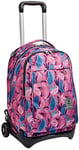 Invicta Rolling backpack, NEW Tech PAISLEY Wheeled Book Bag, 3 in 1, Detachable Backpack + Trolley, for Teen, Girls&Boys, For School, Sport, Free Time, Laptop Sleeve, Italian Design, pink