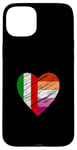 Coque pour iPhone 15 Plus Drapeau LGBTQ Italie Lesbienne Pride Cœur Amour LGBTQIA