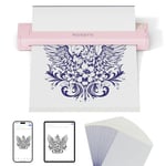 MUNBYN Thermocopieur Tatouage ITP05, 20 Feuilles Papier Transfert Imprimante, Transfert Tatouage Machine Copieur pour iOS Android et Mac, Rose