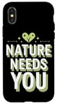 Coque pour iPhone X/XS Optimisme climatique Journée de la Terre Durabilité Green Future