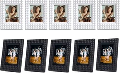 Lot De 10 Mini Ca Es Photo De Bureau De 7,6 Cm Pour Instax Mini 12/11/8/9/90/40/Evo, Pour Polaroid 7,6 Cm (5 Noirs + 5 Blancs)