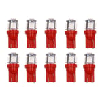 T10 W5W Röda LED-lampor med 5st 5050SMD-chip 12V DC 10-pack Red Röd