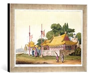 'Image encadrée de Giovanni Bigatti "Imperial Palace, Tokyo, plate 54 FROM' Le Costume ancien et moderne 'by Jules ferrario, published c.1820s de 30s Impression d'art dans le cadre de haute qualité Photos fait main, 40 x 30 cm, argent, Raya