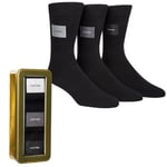 Calvin Klein Strumpor 3P Forbes Logo Patch Socks Gift Box Svart Strl 41/45 Herr