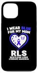 Coque pour iPhone 13 I Wear Blue for My Mom RLS Sensibilisation au syndrome des jambes sans repos