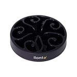 lionto Gamelle Anti-glouton pour Chiens et Chats, Ø 20 cm, Hauteur 4 cm, capacité jusqu'à 450 g, gamelle antidérapante en Plastique Alimentaire, résistant au Lave-Vaisselle jusqu'à 100°, Noir