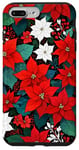 iPhone 7 Plus/8 Plus Red Poinsettia Winter Christmas Botanical Xmas Flower Case