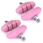 cyclingcolors 4X Patin de Frein Vélo 2 Paires 50mm Compatible avec Shimano Sram Cycle Route Course Ville Fixie VTC Jante, Rose