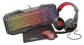 Trust Kit Gaming 4 En 1 : Micro-casque Tapis De Souris Et Clavier Et Souris éc