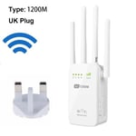 300/1200mbps Wireless Range Extender Dual Band Wifi Repeater Uk Plug (1200mbps)