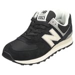 New Balance 574 Unisex Casual Trainers in Black Grey - 3.5 UK