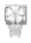 Nomination Composable Classic Silvershine charms White flower with butterfly 331814/05