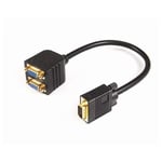 PremiumCord Adaptateur VGA mâle vers 2 x VGA Femelle, répartiteur pour Plusieurs appareils, Couleur Noire