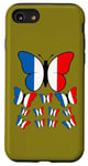 Coque pour iPhone SE (2020) / 7 / 8 French Pride Papillon Magnifique avec Drapeau de la France