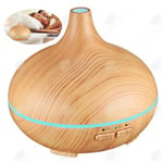 HTBE® Ultrasonic Wood Grain Aroma Diffuser Luftfuktare Creative Home Luftfuktare Fjärrkontroll Aroma Diffuser