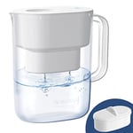 Waterdrop Lucid Water Purifier Water Filter Jug with 1×90 Days Filter, 3.5L, Reduces Fluoride, Chlorine and More, NSF Certified, BPA Free, White (Replacement Filter: WD-PF-01A Plus)