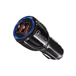 Chargeur de Voiture USB, Chargeur de Voiture Rapide, 2 Ports 3.0 Chargeur Allume-Cigare USB Compatible avec iPhone, iPad Samsung Galaxy, Huawei,