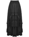 Dark In Love Long Gothic Witch Maxi Skirt Black Chiffon Lace Steampunk Bustle