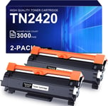 Office Ink Toner Remplacement Pour Brother Tn2420 Tn2410 Cartouches De Toner Compatible Pour Brother Hl-L2375Dw Mfc-L2715Dw Mfc-L2750Dw Hl-L2386Dw Imprimante (2 Noir)