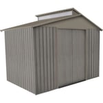 CHALET & JARDIN Abri en métal imitation bois vieilli - 9,3x6,3m