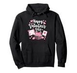 Happy Valentines Day Be Mine Cute Hearts VDay Women Girls Pullover Hoodie