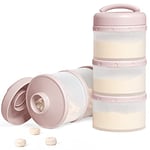 Termichy Boîte Doseuse à Poudre de Lait empilable, Paquet de 2 (rose clair)