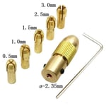 2.35mm Mandrins de Mini perceuse en laiton Dremel, pince en laiton pour moteur électrique, outils de foret d'arbre, forets métalliques, adaptateur de mandrin 7 pièces/ensemble 2.35-5.05mm ""Nipseyteko