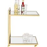 Kare Design Bar Trolley Classy, Gold, Glass mirrored, steel, modern, luxury, drinks trolley for living room, bedroom, kitchen, 64x50x33cm (H/W/D)