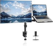 suptek Monitor Arm with Laptop Tray, Fully Adjustable VESA Mount for 13 to 27 i