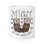 I Am Otterly In Love With You Makeup Brush Pencil Pot Valentines Day Girlfriend