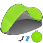 TecTake Tente abri de Plage auvent Pop up Protection UV 220x120x100cm avec Sac de Transport - diverses Couleurs au Choix - (Vert Gris | no. 401682)