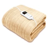 Dreamcatcher Cream Heated Throw Electric Blanket, 160 x 120cm Heated Blanket Machine Washable Soft Micro Fleece Electric Throw Overblanket with 9HR Timer and 9x Control Heat Settings