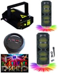 ENCEINTE SONO PORTABLE PARTY KARAOKE BLUETOOTH 600W MOBILE USB TWS LED RGB RADIO FM + Laser multipoints rouge et vert