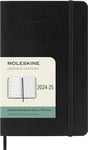 Moleskine Weekly Planner 2024-2025, Weekly Planner 18 Months 2025, With Space For Notes, With Soft Cover And Elastic Closure, Pocket Size 9 x 14 cm, Color Black