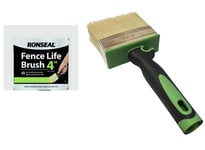 Ronseal Shed & Fence Brush 4 Inch Fence Life Garden Paint Brush Integrated Hook