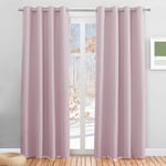 PONY DANCE Curtains for Bedroom - 2 Panels Blackout Curtain Drapery Room Darkening & Noise Reduicing for Living Bedroom, Width 55 Inch x Depth 79 Inch, Pink