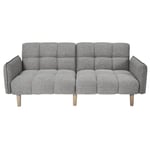 CaliCosy - Canapé Convertible en Tissu Gris L195 cm - Dream - en Bois et Tissu - pour Salon - L195 x P91 x H83 cm