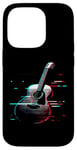 Coque pour iPhone 14 Pro Glitch Guitare acoustique – Amateur de musique de guitare vintage