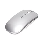 Langaton hiiri 2.4G Ergonominen Dual Mode LED-hengitysvalo 500mAh ladattava akku Säädettävä DPI Office Mouse Hopea