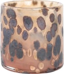 Lama telysholder leopard glass 10x10 Brun