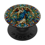 Stained Glass Saint Archangel Raphael PopSockets Adhesive PopGrip