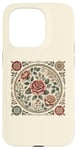 Coque pour iPhone 15 Pro Rose florale botanique, style bohème minimaliste, roses d'amour